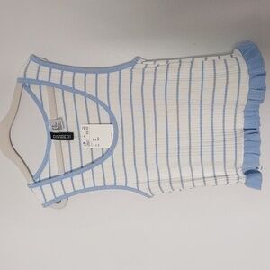 DIVIDED Blue and White Striped Sleeveless Top, XS